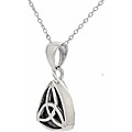 Sterling Silver Black Onyx Celtic Triangle Necklace