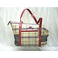 Pack N' Paws Open End Plaid Pet Carrier