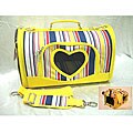 Deluxe Pack N' Paws Striped Heart Pet Carrier
