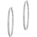Sterling Silver CZ Inside-out Hoop Earrings