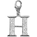 14k White Gold 1/10ct TDW Diamond Letter 'H' Charm