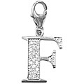 14k White Gold 1/10CT TDW Letter 'F' Charm