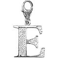 14k White Gold 1/10CT TDW Diamond Letter 'E' Charm