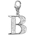 14k White Gold 1/10CT TDW Diamond Letter 'B' Charm