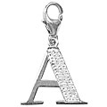 14k White Gold 1/10CT TDW Diamond Letter 'A' Charm
