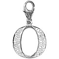 14k White Gold 1/10CT TDW Diamond Letter 'O' Charm