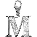 14k White Gold 1/10ct TDW Diamond Letter 'M' Charm