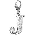14k White Gold 1/10ct TDW Diamond Letter 'J' Charm