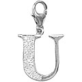 14k White Gold 1/10ct TDW Diamond Letter 'U' Charm