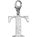 14k White Gold 1/10ct TDW Diamond Letter 'T' Charm