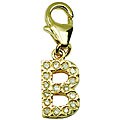 14k Yellow Gold 1/10ct TDW Diamond Letter 'B' Charm