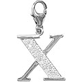 14k White Gold 1/10ct TDW Diamond Letter 'X' Charm