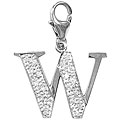14k White Gold 1/10ct TDW Diamond Letter 'W' Charm