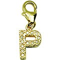 14k Gold 1/10ct TDW Diamond Letter 'P' Charm