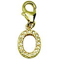 14k Gold 1/10ct TDW Diamond Letter 'O' Charm