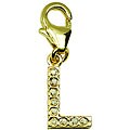 14k Gold 1/10ct TDW Diamond Letter 'L' Charm