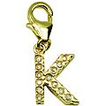 14k Gold 1/10ct TDW Diamond Letter 'K' Charm