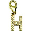 14k Gold 1/10ct TDW Diamond Letter 'H' Charm