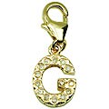 14k Gold 1/10ct TDW Diamond Letter 'G' Charm