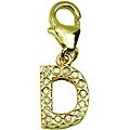 14k Gold 1/10ct TDW Diamond Letter 'D' Charm