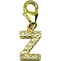14k Gold 1/10ct TDW Diamond Letter 'Z' Charm