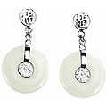Sterling Silver Jade Dangle Earrings