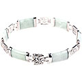 Sterling Silver Green Jade Bracelet