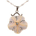 Sterling Silver Mother of Pearl Cherry Blossom Necklace