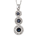 14k Gold Sapphire and 1/10ct TDW Diamond Necklace