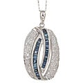 18k Gold Sapphire and 1/10ct TDW Diamond Necklace