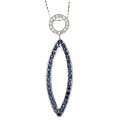 14k White Gold Sapphire Slider Necklace