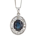 18k Gold Sapphire and 2/5ct TDW Diamond Necklace (I, SI-I)