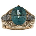 14k Gold Blue Zircon and 1/8ct TDW Diamond Ring