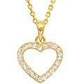 14k Yellow Gold 1/6ct TDW Diamond Heart Necklace