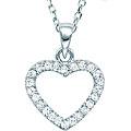 14k White Gold 1/6ct TDW Diamond Heart Necklace
