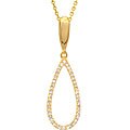 14k Yellow Gold 1/5ct TDW Diamond Teardrop Necklace