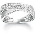 14k White Gold 1/3ct TDW Diamond Criss-cross Ring (H-I, I1-I2)