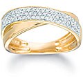 14k Yellow Gold 1/3ct TDW Diamond Criss-cross Ring