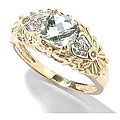Michael Valitutti 14k Gold Himalaya Aquamarine and Diamond Ring