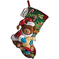 Santa Bear Stocking Felt Applique Kit