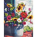 Bucket of Flowers Gallery Crewel Kit