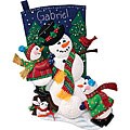 'Snowman Fun' Stocking Felt Applique Kit