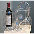 Wine Rack with 4-piece Goblet Set