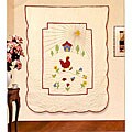 Mother Hen Quilted Throw with Rod Pocket