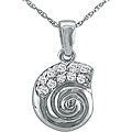 10k White Gold Diamond Shell Pendant