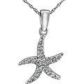 10k White Gold .17ct Diamond Starfish Pendant