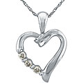 10k White Gold 1/10ct TDW Diamond Heart Necklace