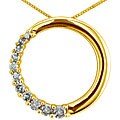 10k Yellow Gold 1/4ct TDW Diamond Journey Circle Necklace (I-J, I2)