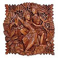'Hero and Heroine' Wood Relief Panel (Indonesia)