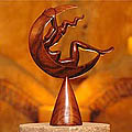 'The Moon Goddess' Wood Sculpture (Indonesia)